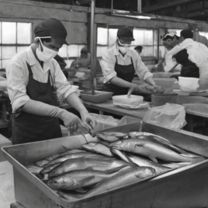 Leiharbeiter Fischzubereitung